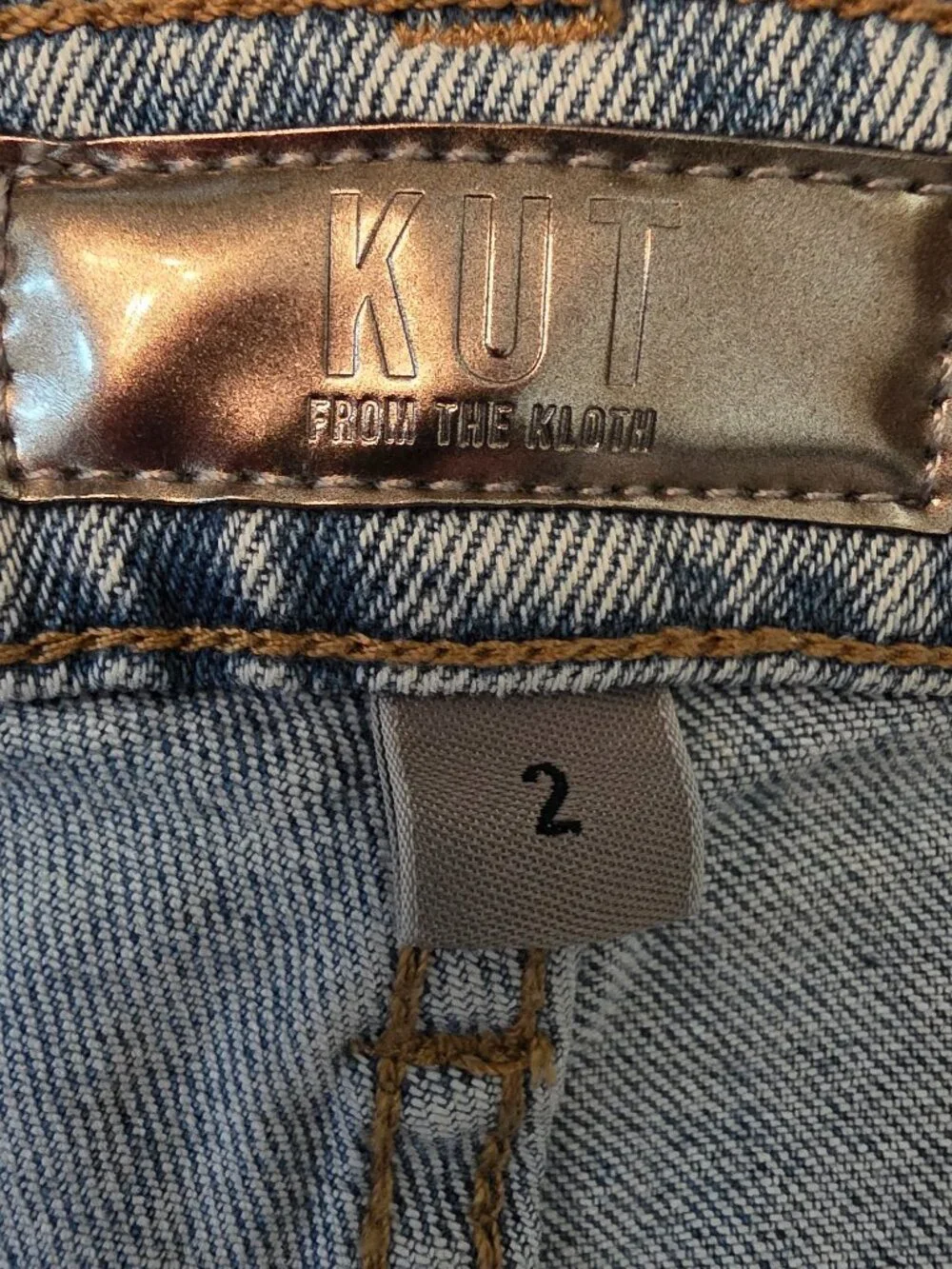Kut From The Cloth Jane Washed Denim High Rise Women's Long Shorts, Size 2